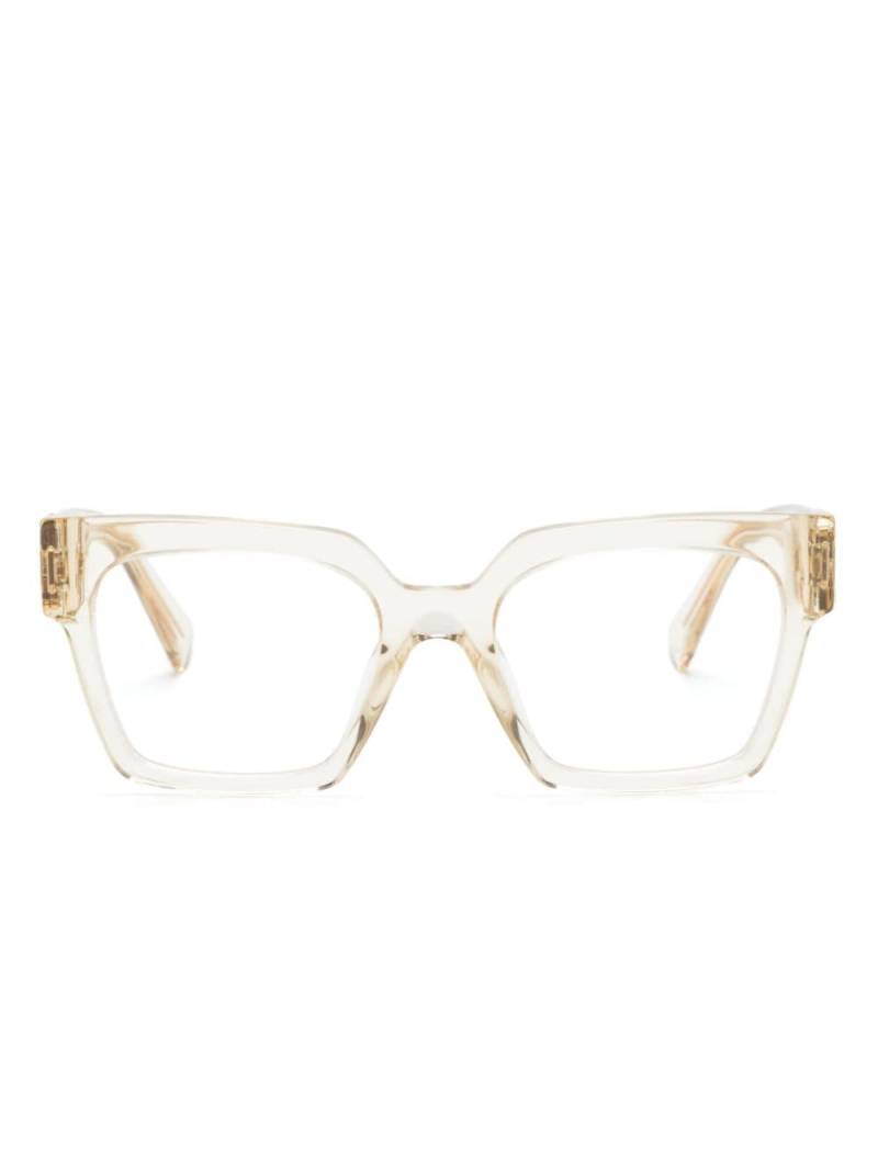 Miu Miu Eyewear transparent oversize-frame glasses - Yellow von Miu Miu Eyewear