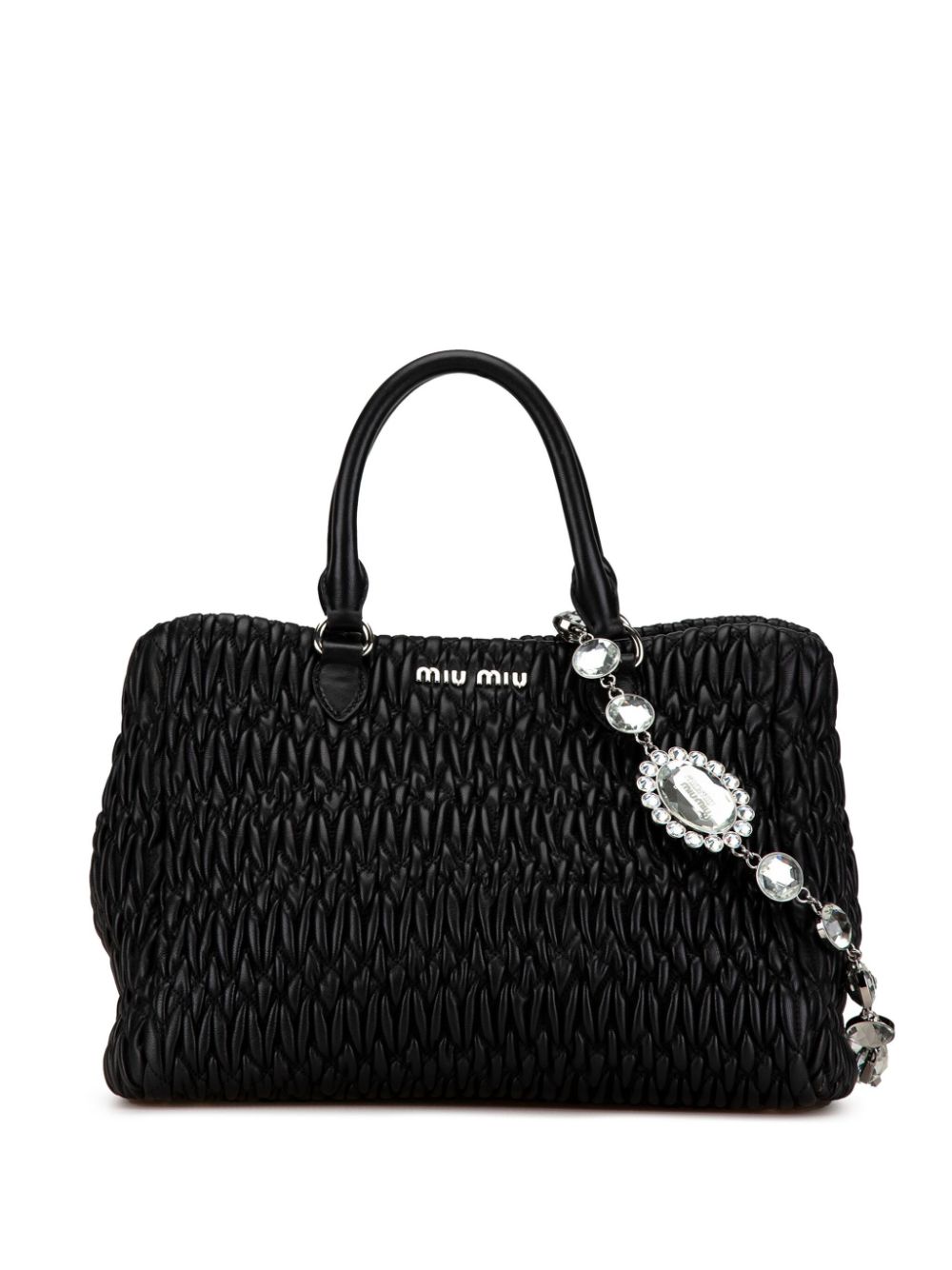 Miu Miu Pre-Owned 2000 Matelasse Nappa Crystal satchel - Black von Miu Miu Pre-Owned