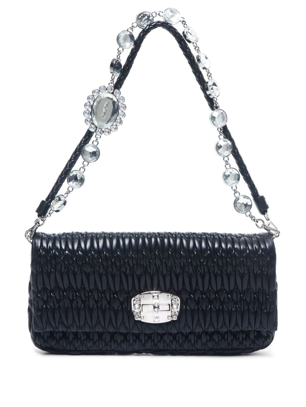 Miu Miu Pre-Owned 2010 Iconic Crystal Cloqué shoulder bag - Black von Miu Miu Pre-Owned