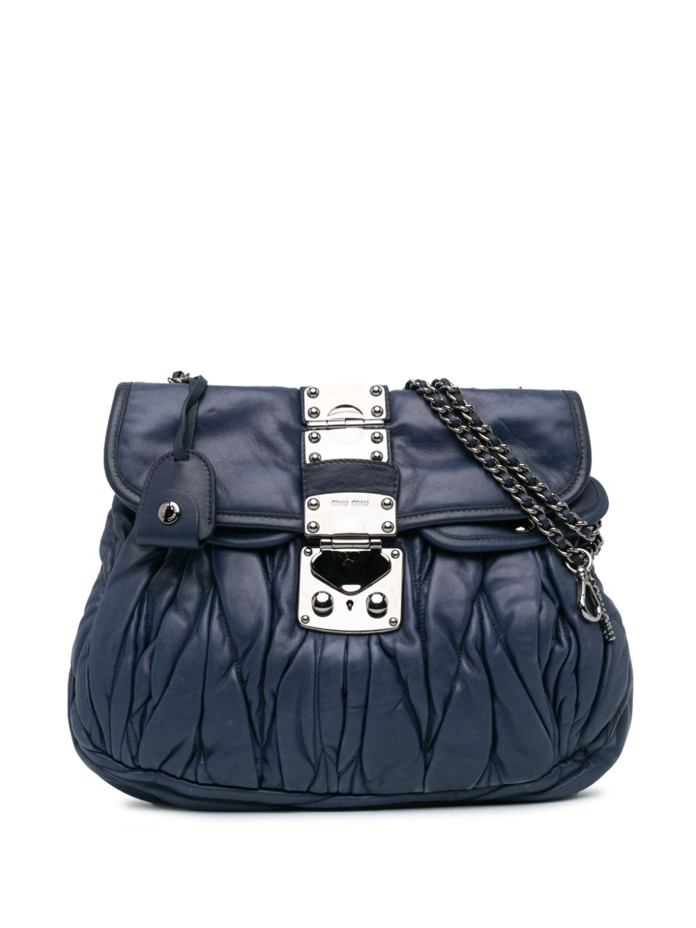 Miu Miu Pre-Owned 2010 Matelasse Lambskin Coffer satchel - Blue von Miu Miu Pre-Owned