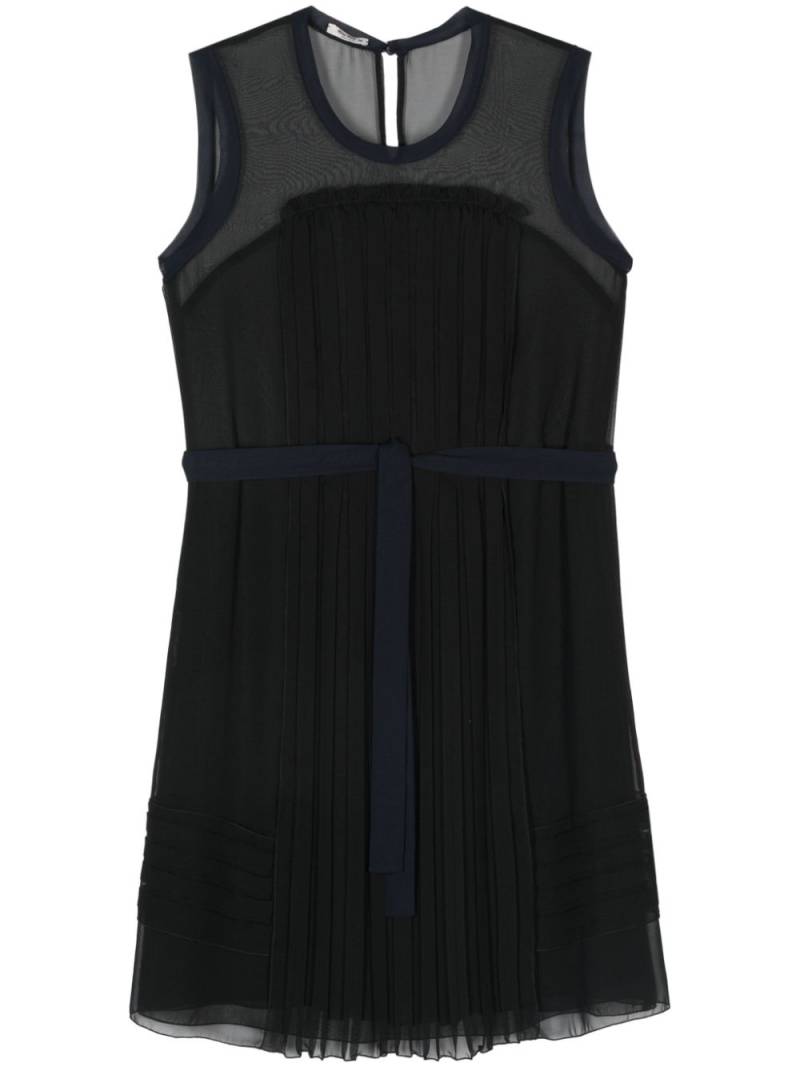 Miu Miu Pre-Owned 2010 pleated silk minidress - Black von Miu Miu Pre-Owned