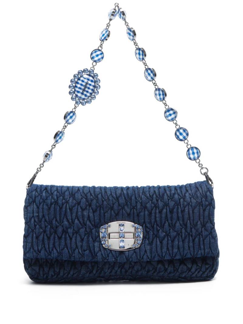 Miu Miu Pre-Owned 2010s denim matelásse shoulder bag - Blue von Miu Miu Pre-Owned