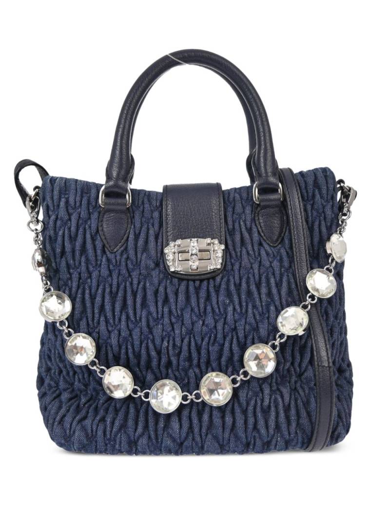 Miu Miu Pre-Owned 2010s matelassé bucket bag - Blue von Miu Miu Pre-Owned