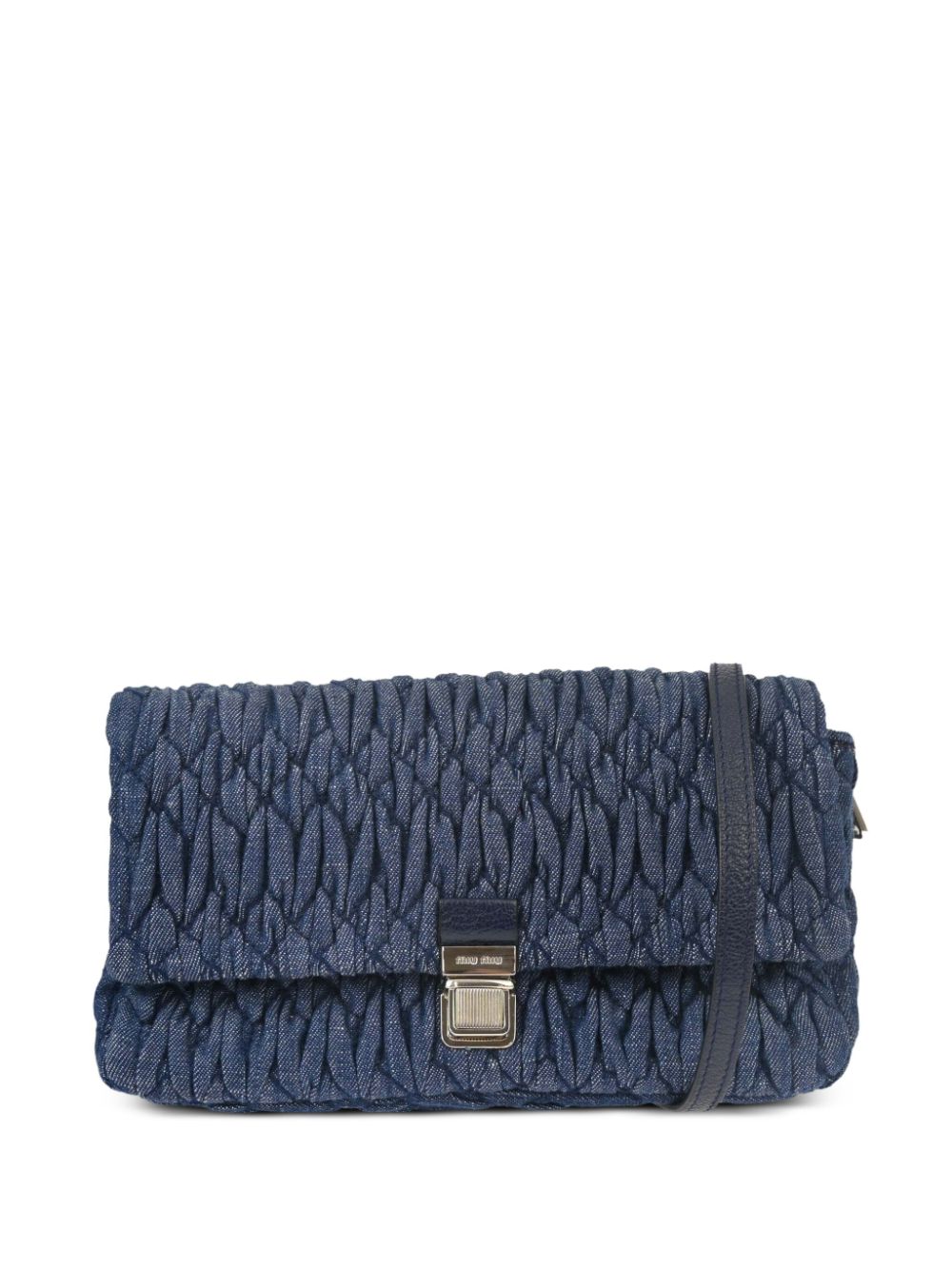 Miu Miu Pre-Owned 2010s matelassé denim shoulder bag - Blue