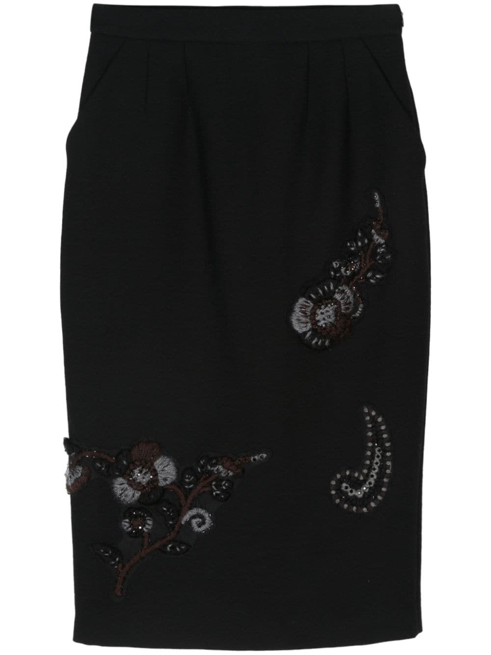 Miu Miu Pre-Owned 2010s rhinestone-embellished skirt - Black von Miu Miu Pre-Owned