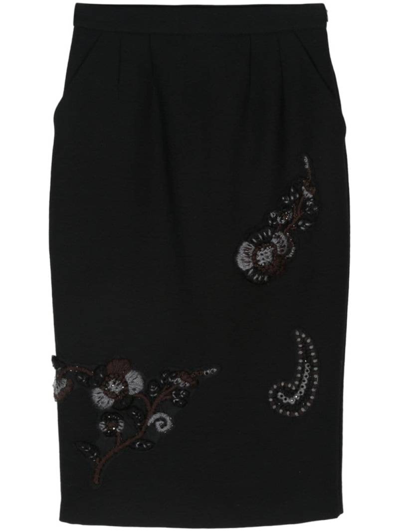 Miu Miu Pre-Owned 2010s rhinestone-embellished skirt - Black von Miu Miu Pre-Owned