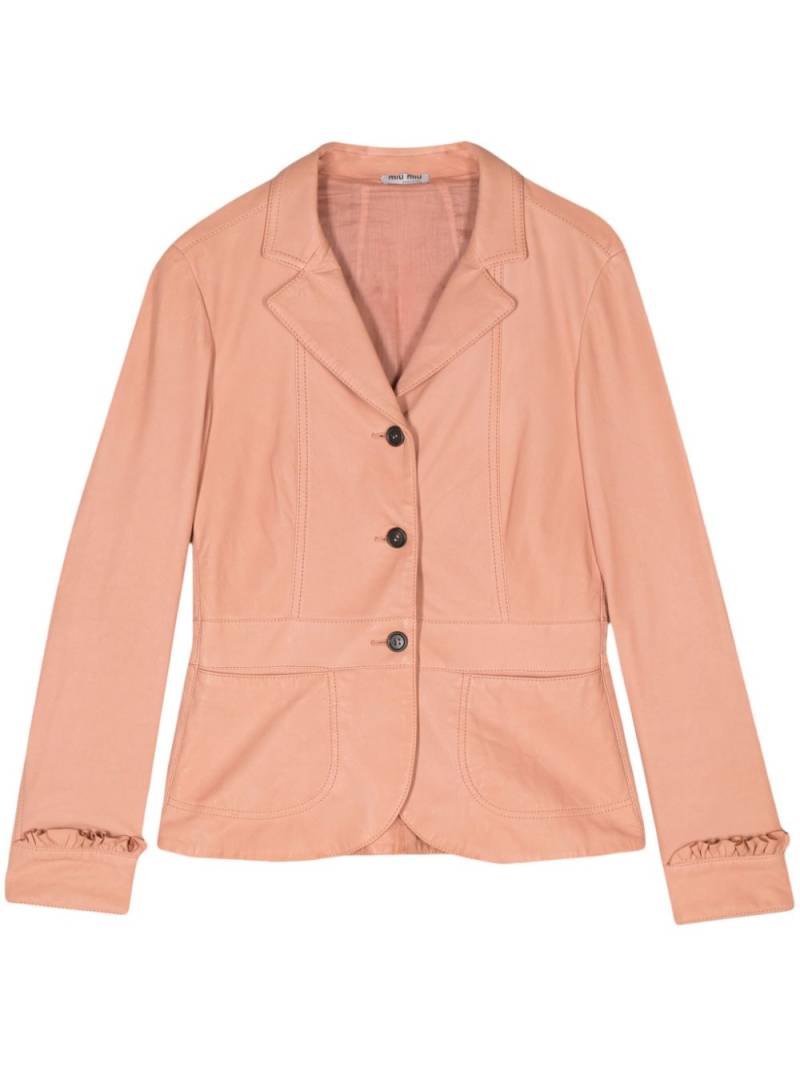 Miu Miu Pre-Owned 2010s ruffled-trim jacket - Pink von Miu Miu Pre-Owned