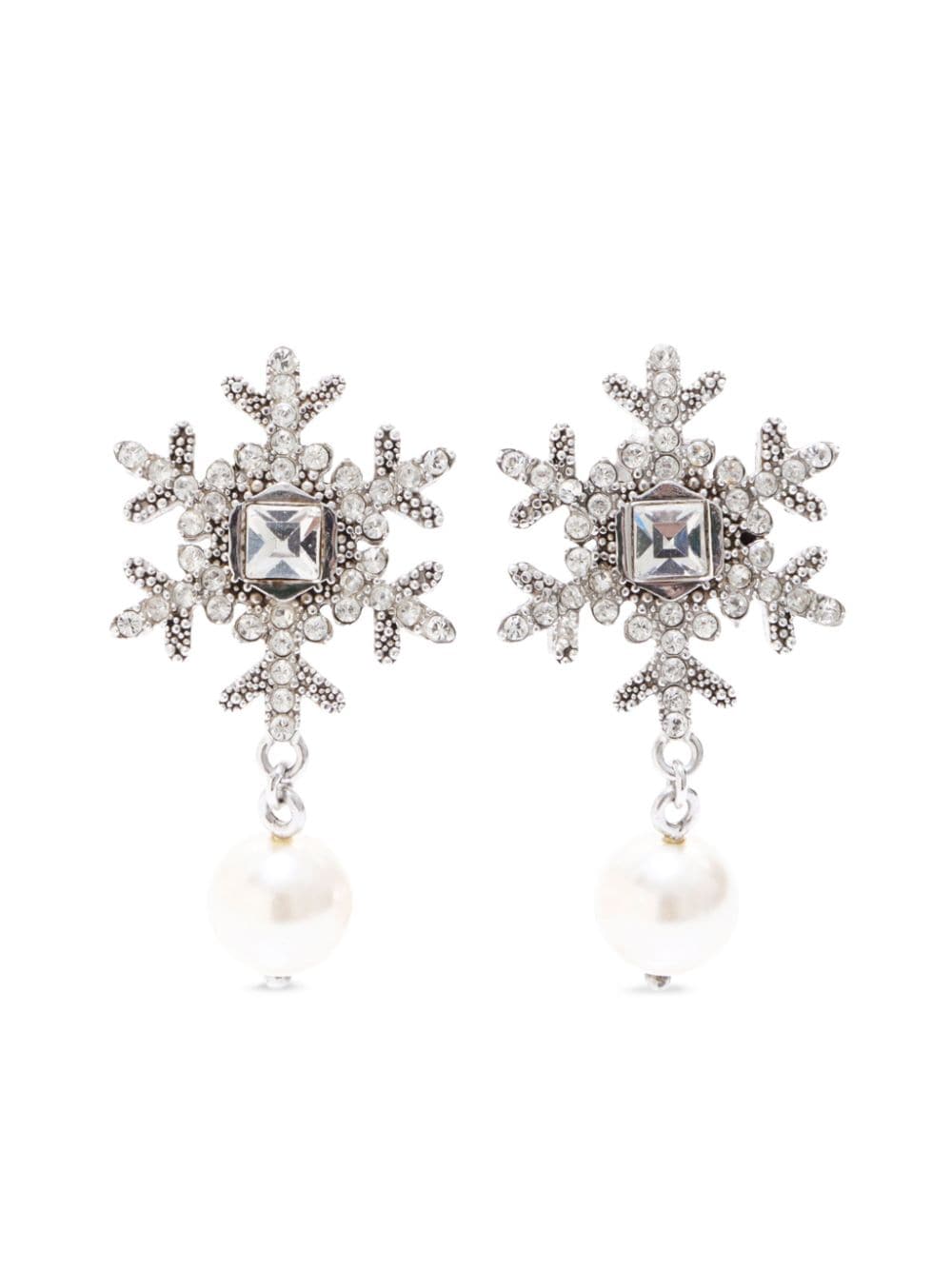 Miu Miu Pre-Owned Snow rhinestone-embellished earrings - Silver von Miu Miu Pre-Owned