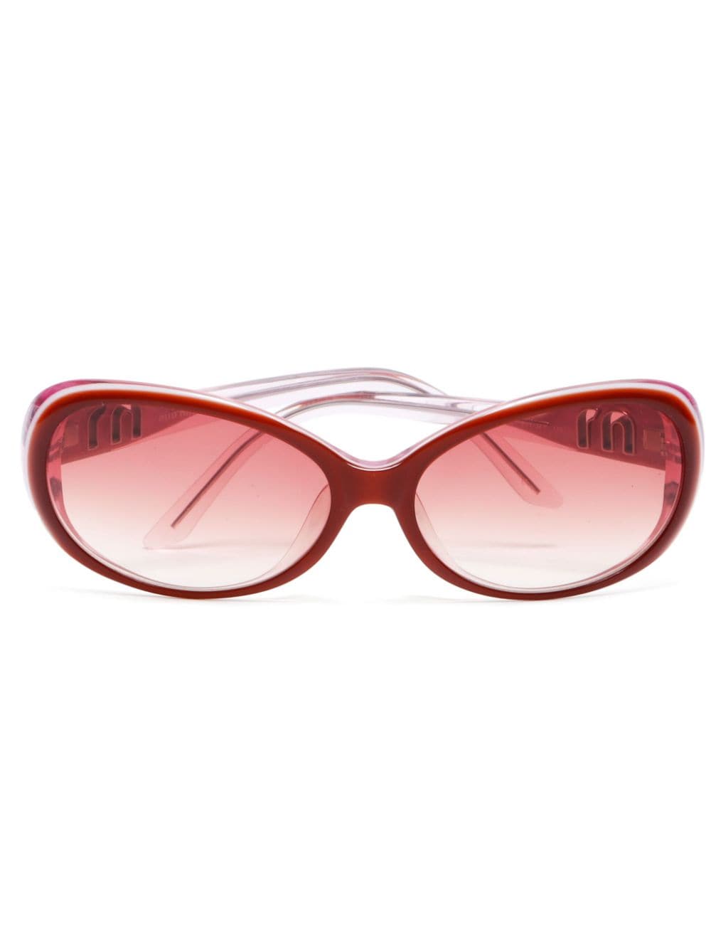 Miu Miu Pre-Owned appliqué oval-frame sunglasses - Pink von Miu Miu Pre-Owned