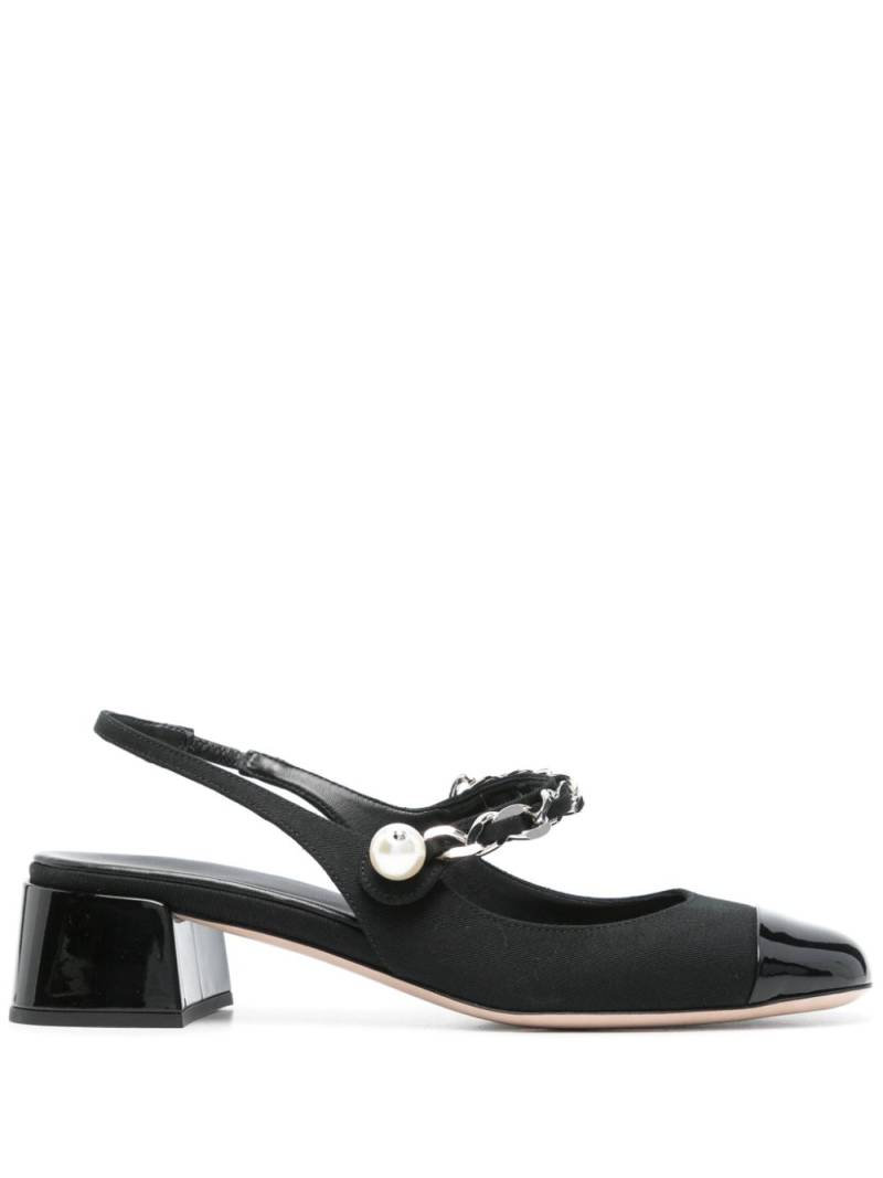 Miu Miu Pre-Owned leather slingback pumps - Black von Miu Miu Pre-Owned