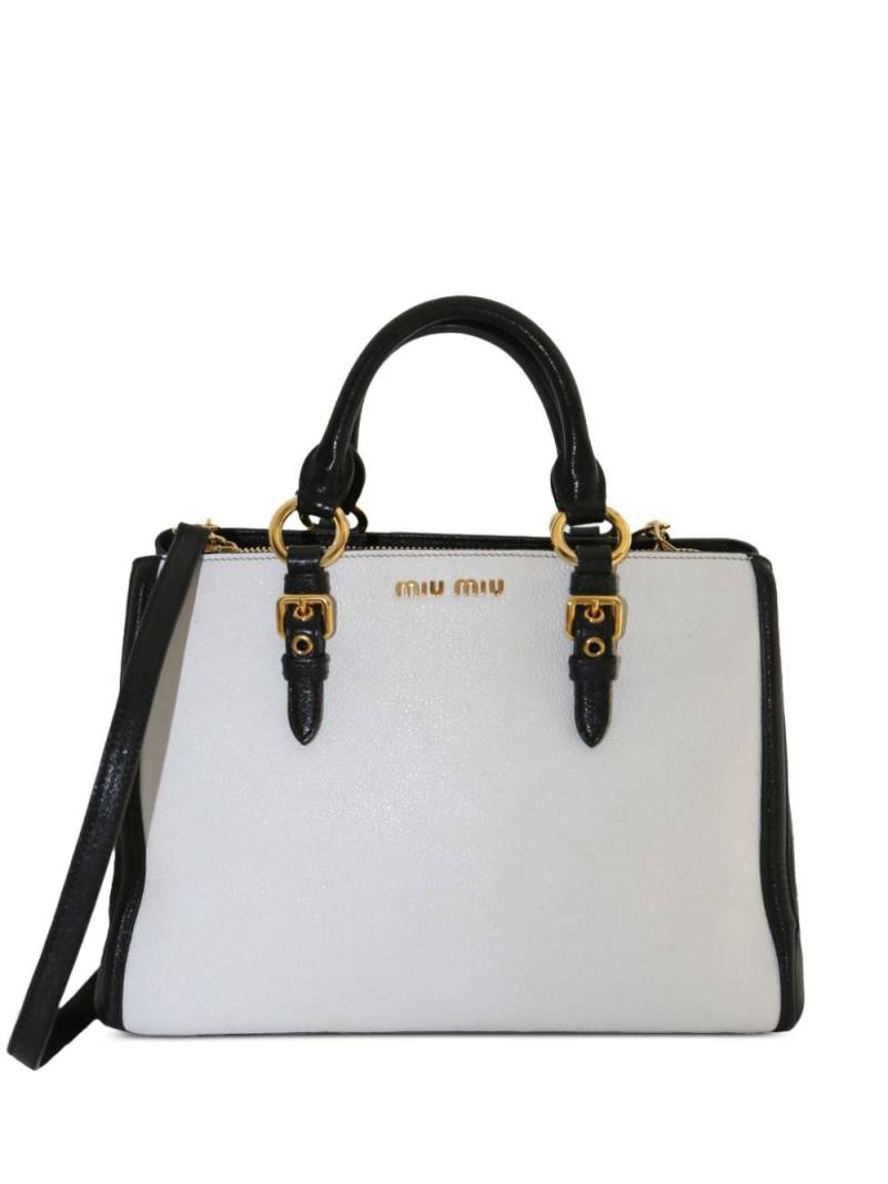 Miu Miu Pre-Owned leather two-way handbag - White von Miu Miu Pre-Owned