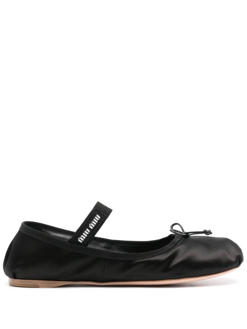 Miu Miu Pre-Owned satin ballerinas - Black von Miu Miu Pre-Owned