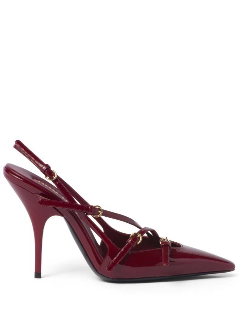 Miu Miu 105mm buckle-detail slingblack pumps - Red von Miu Miu