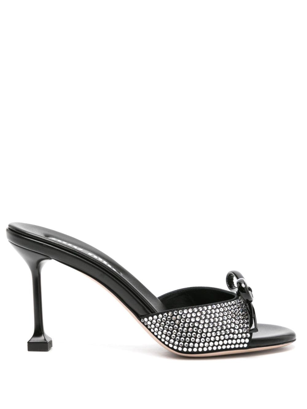 Miu Miu 85mm rhinestone-embellished mules - Black von Miu Miu