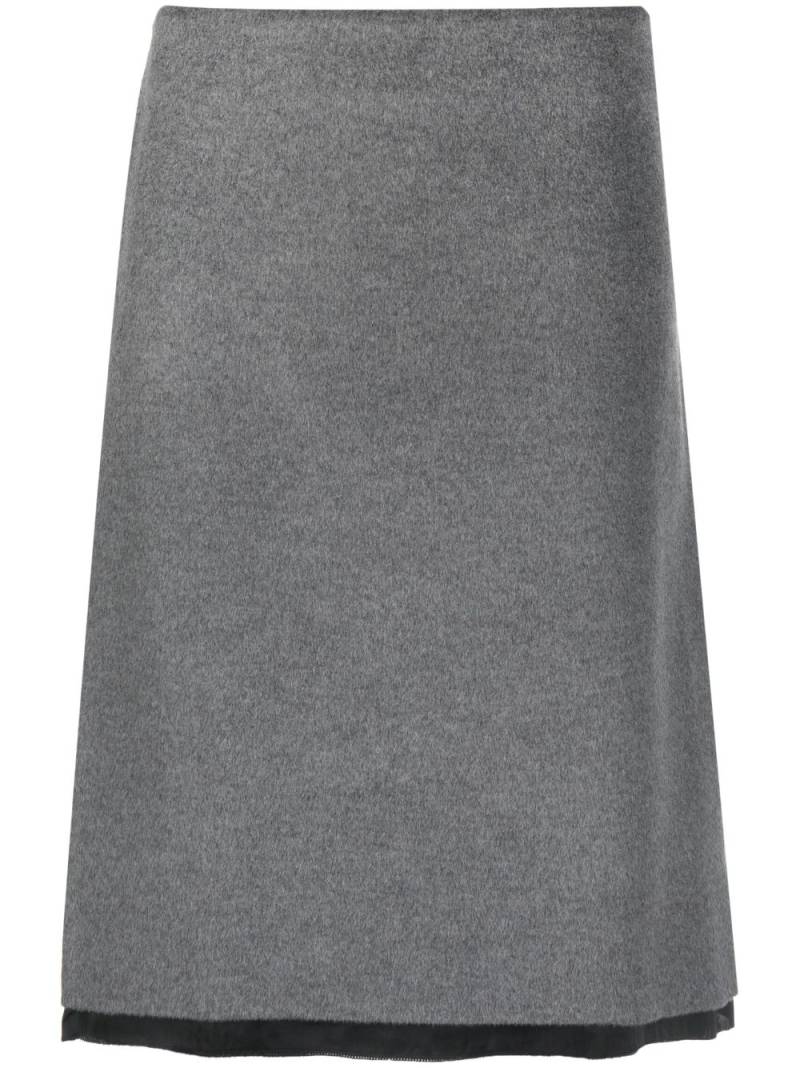 Miu Miu A-line velour skirt - Grey von Miu Miu