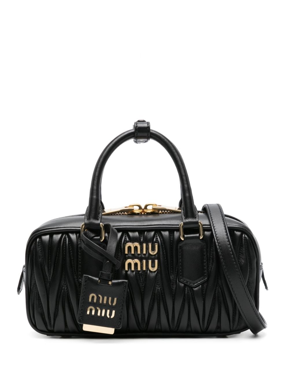 Miu Miu Arcadie matelassé leather tote bag - Black von Miu Miu