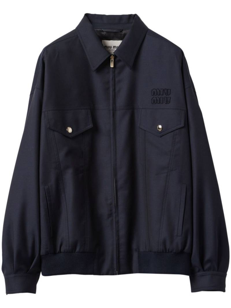 Miu Miu Batavia wool bomber jacket - Blue von Miu Miu