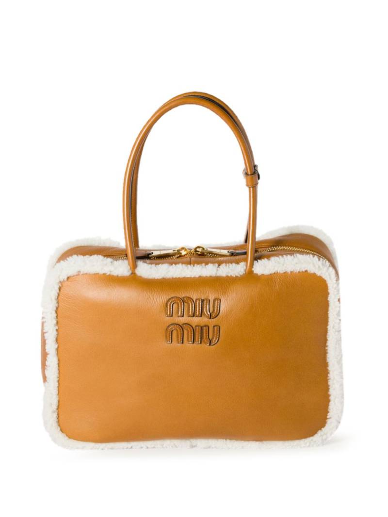 Miu Miu Beau tote bag - Brown von Miu Miu