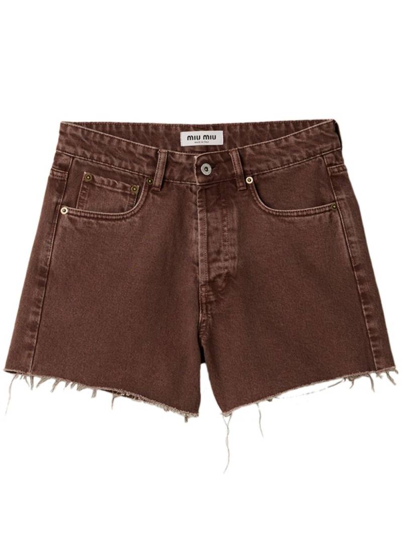 Miu Miu Bull denim shorts - Brown von Miu Miu