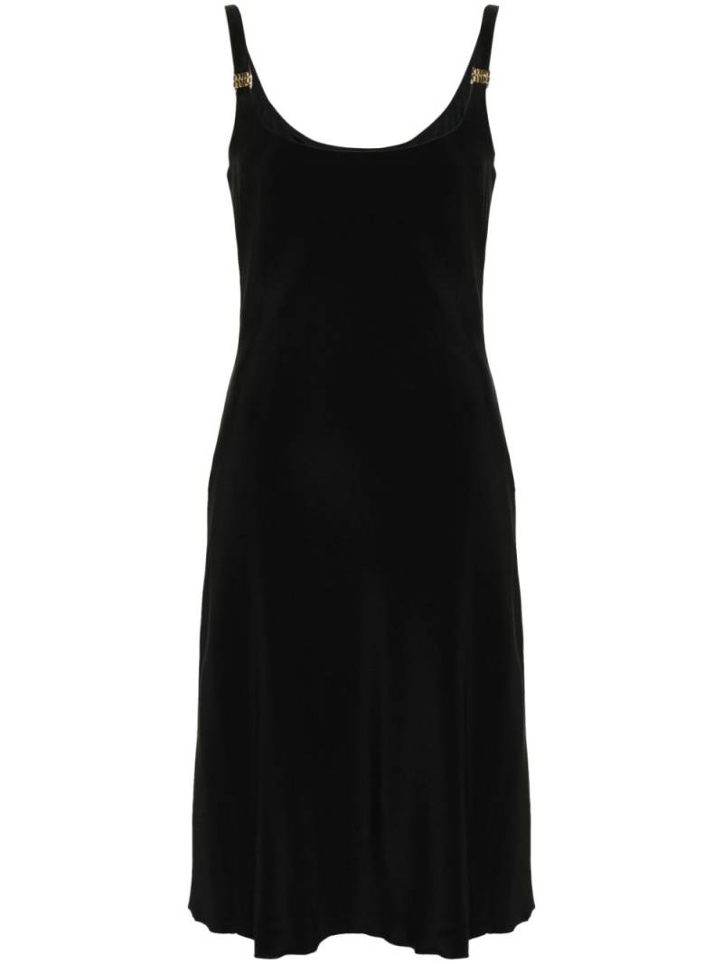 Miu Miu Cady logo-plaque midi dress - Black von Miu Miu