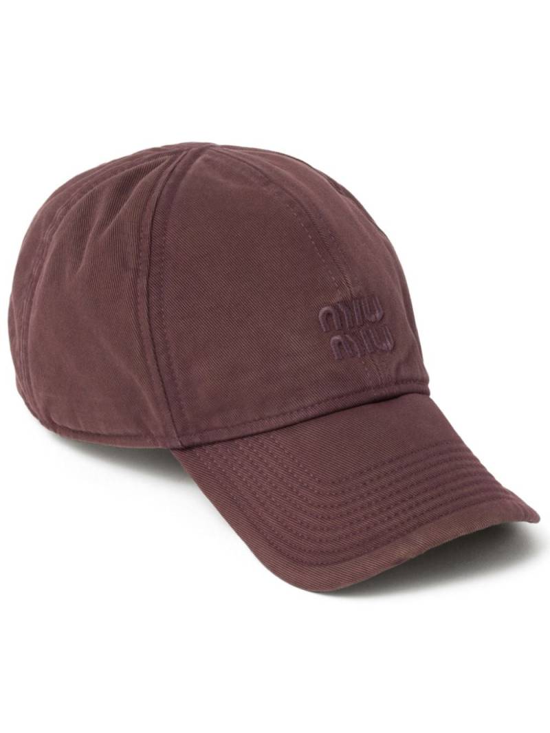 Miu Miu Drill baseball cap - Red von Miu Miu