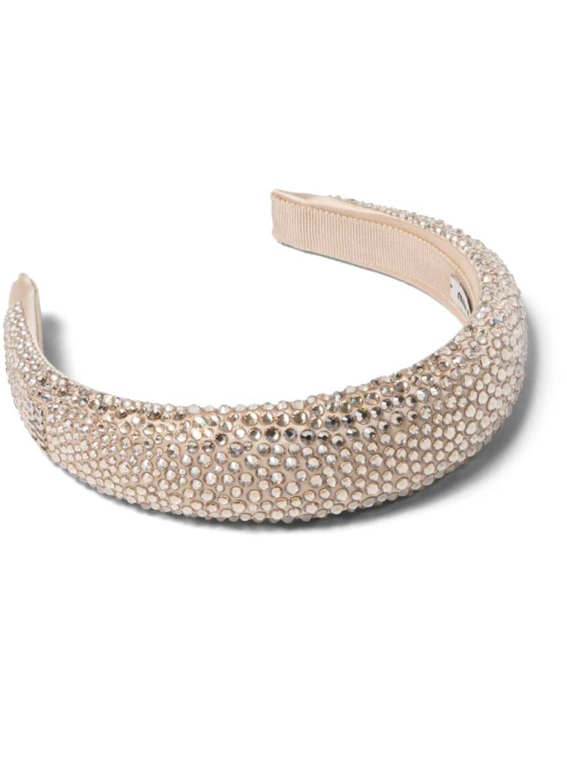 Miu Miu Duchess crystalembellished headband - Neutrals von Miu Miu