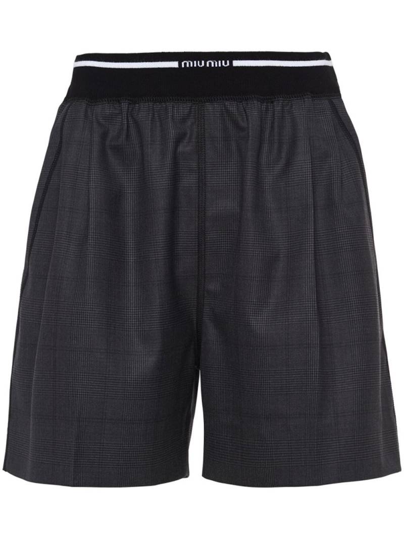 Miu Miu Glen plaid-check shorts - Black von Miu Miu