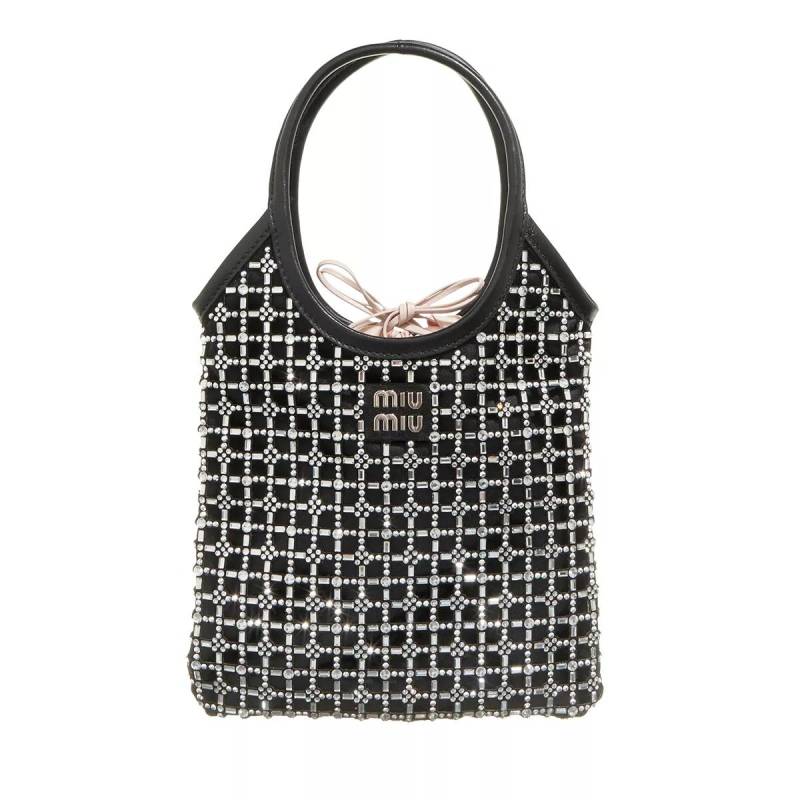 Miu Miu Handtasche - Crystal Embellished Satin Tote Bag - Gr. unisize - in Schwarz - für Damen von Miu Miu