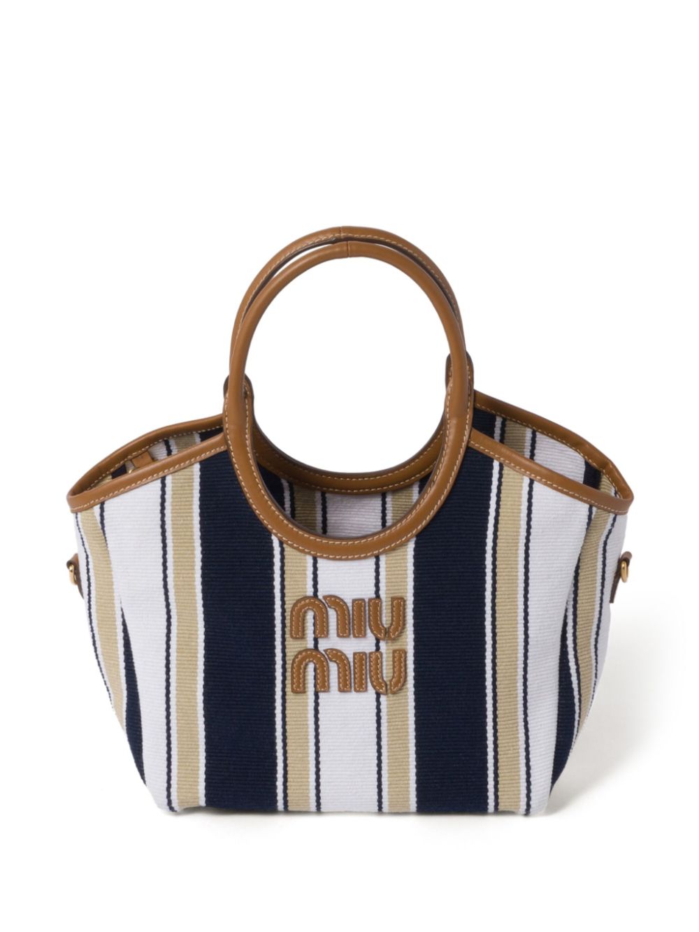 Miu Miu Ivy stripe-jacquard tote bag - Blue von Miu Miu