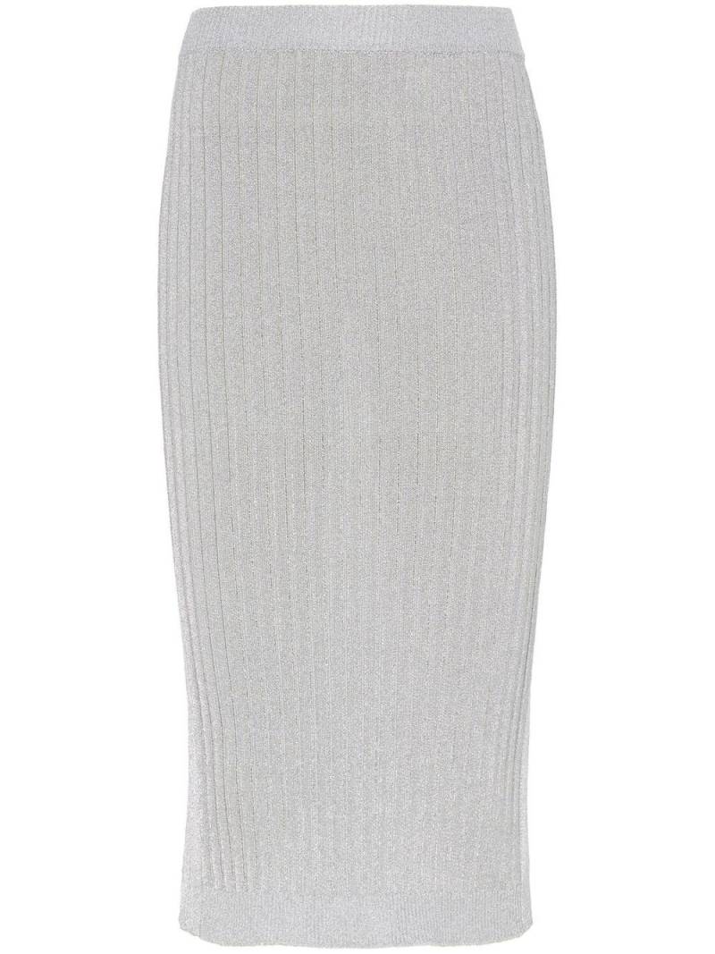 Miu Miu Lamé metallic midi skirt - Grey von Miu Miu