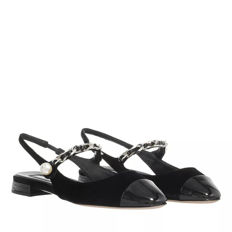 Miu Miu Loafers & Ballerinas - Velvet And Patent Leather Slingback Ballerinas - Gr. 36 (EU) - in Schwarz - für Damen von Miu Miu