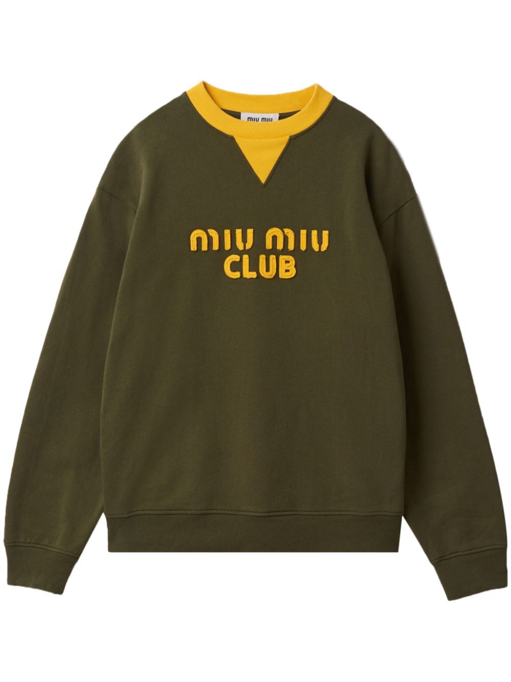 Miu Miu MIU MIU TOPS SWEATSHIRT W LOGO - Green von Miu Miu