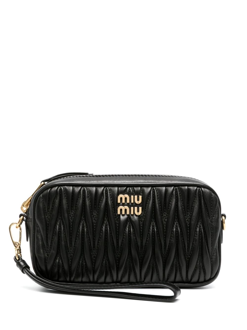 Miu Miu Matelassé leather clutch bag - Black von Miu Miu