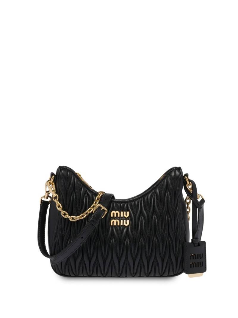 Miu Miu Matelassé leather shoulder bag - Black von Miu Miu