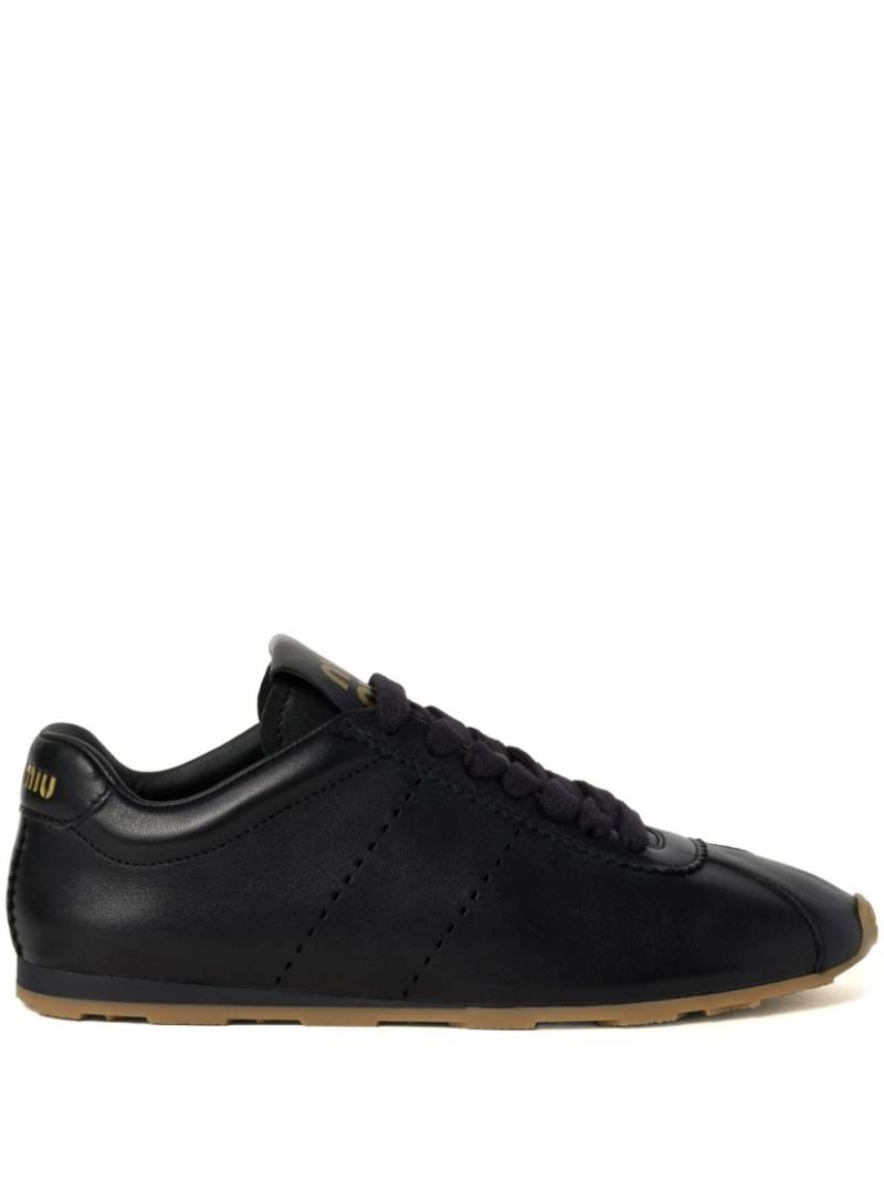 Miu Miu Plume leather sneakers - Black von Miu Miu