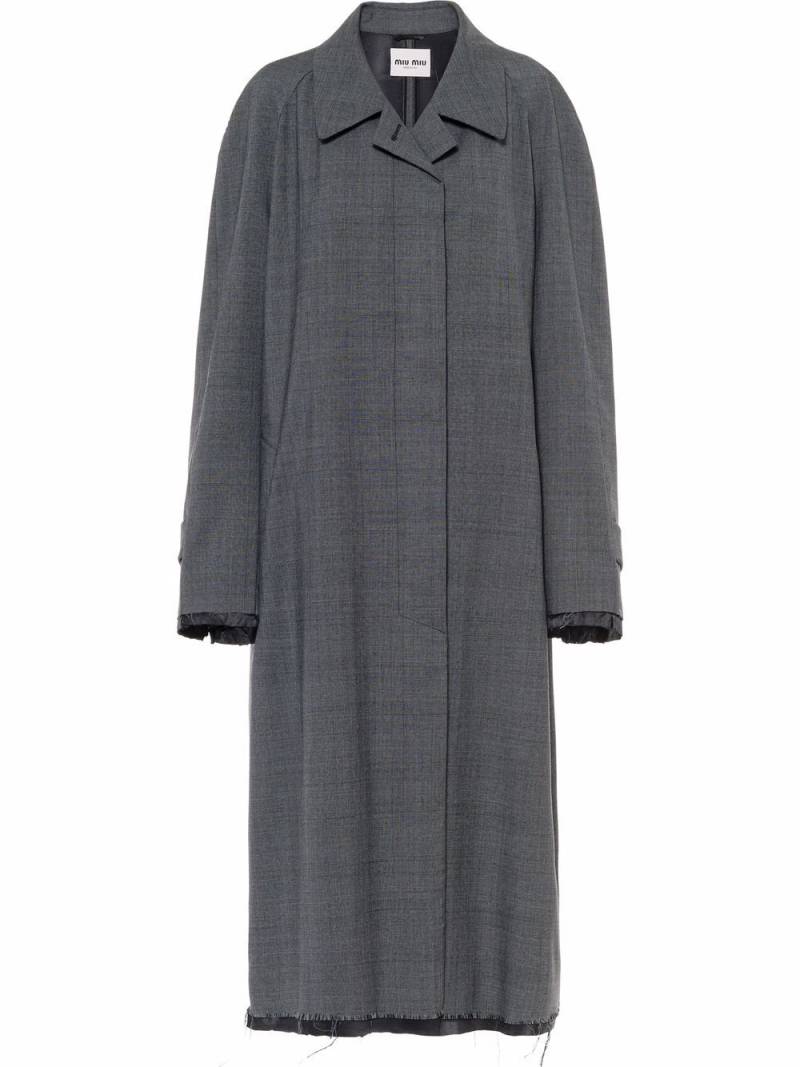 Miu Miu Prince of Wales check wool coat - Grey von Miu Miu