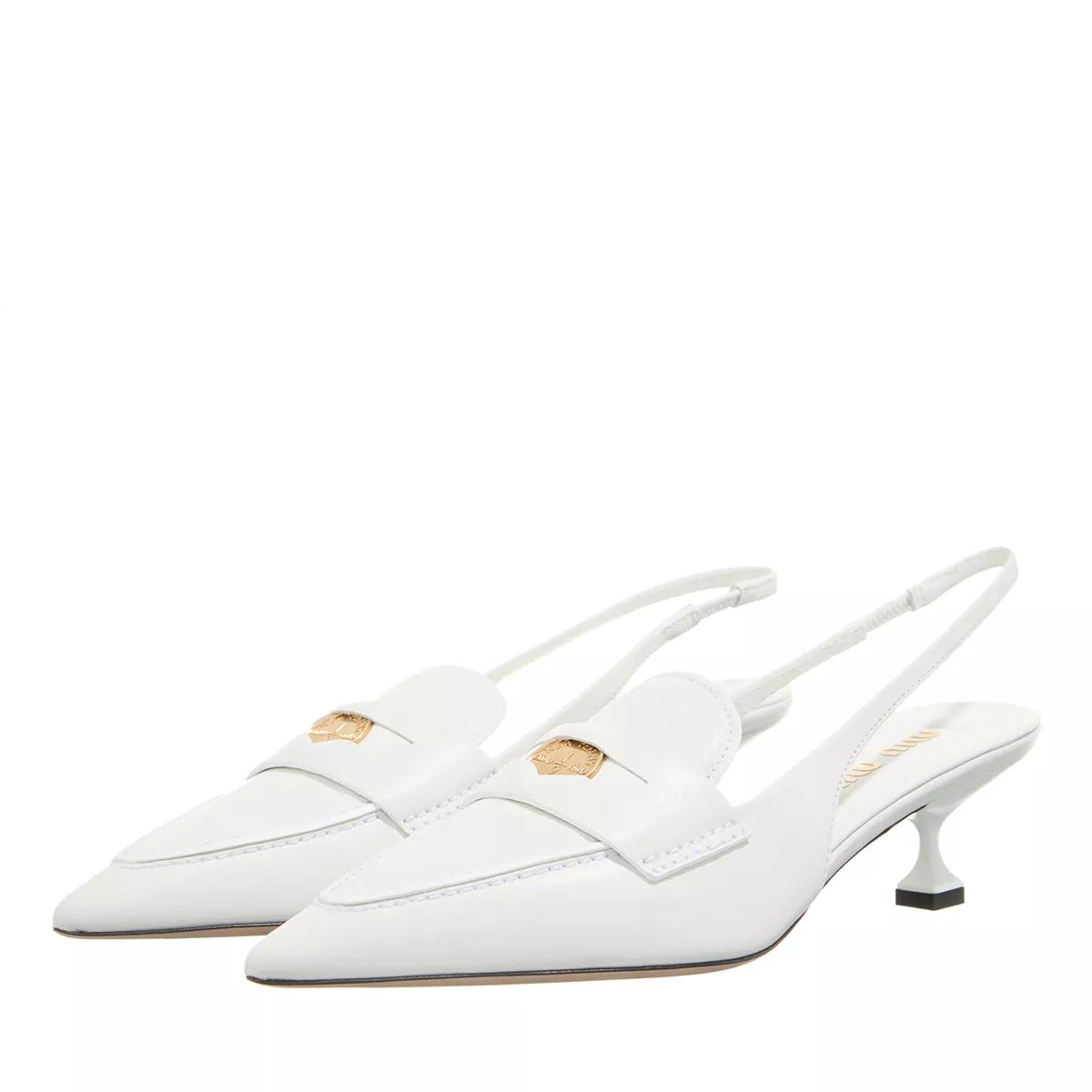Miu Miu Pumps & High Heels - Leather Penny Loafers With Heel - Gr. 36 (EU) - in Weiß - für Damen von Miu Miu