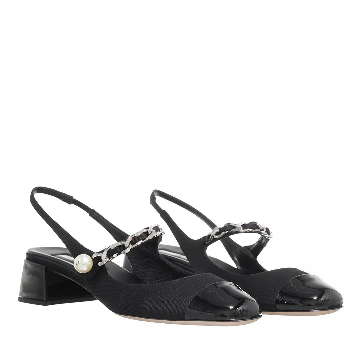 Miu Miu Pumps & High Heels - Slingback Pumps In Gabardine And Patent Leather - Gr. 36 (EU) - in Schwarz - für Damen von Miu Miu