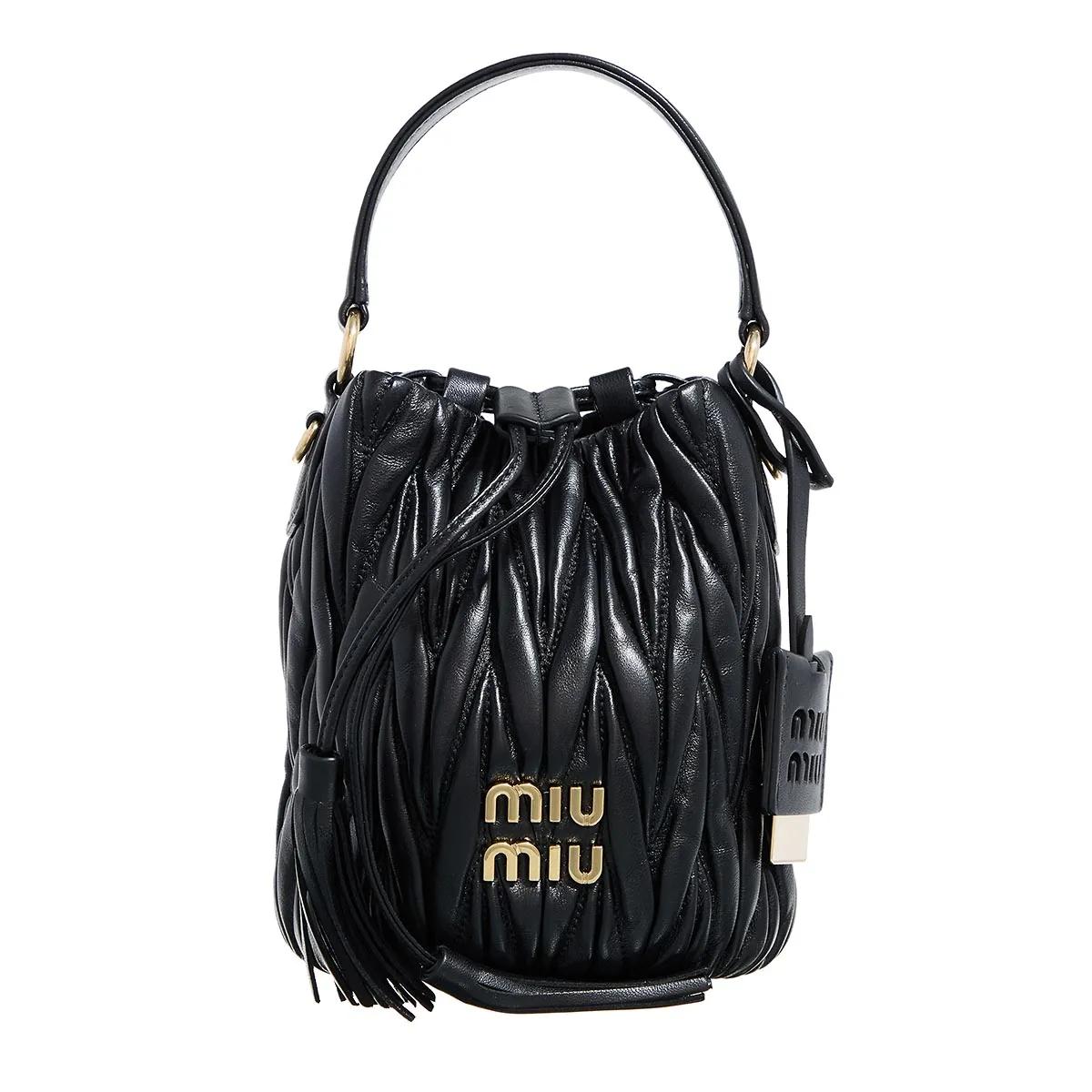 Miu Miu Schultertasche - Bucket With String Bag - Gr. unisize - in Schwarz - für Damen von Miu Miu