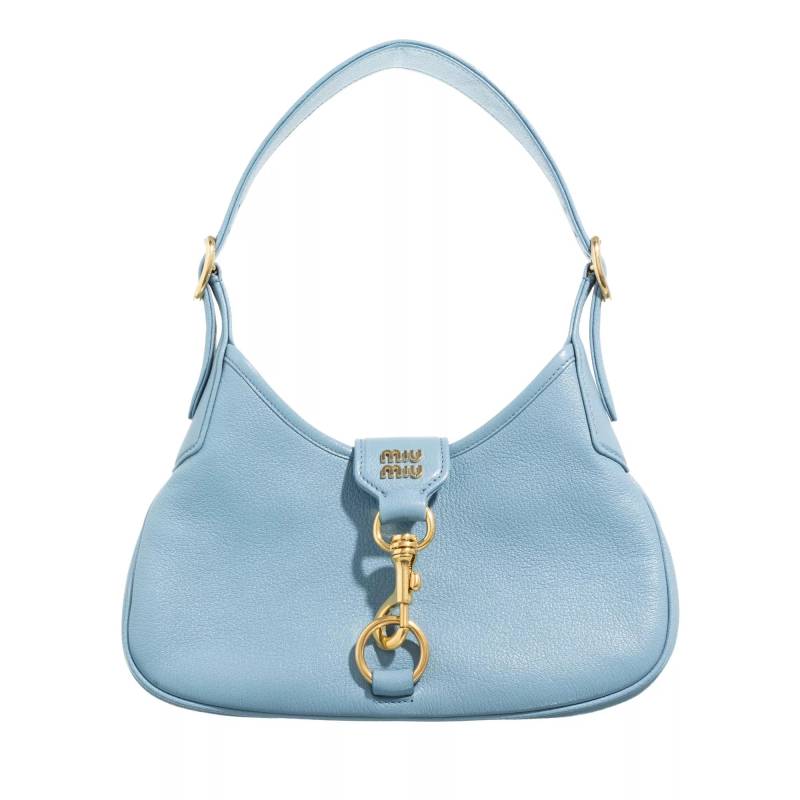 Miu Miu Schultertasche - Leather Hobo Bag - Gr. unisize - in Blau - für Damen von Miu Miu