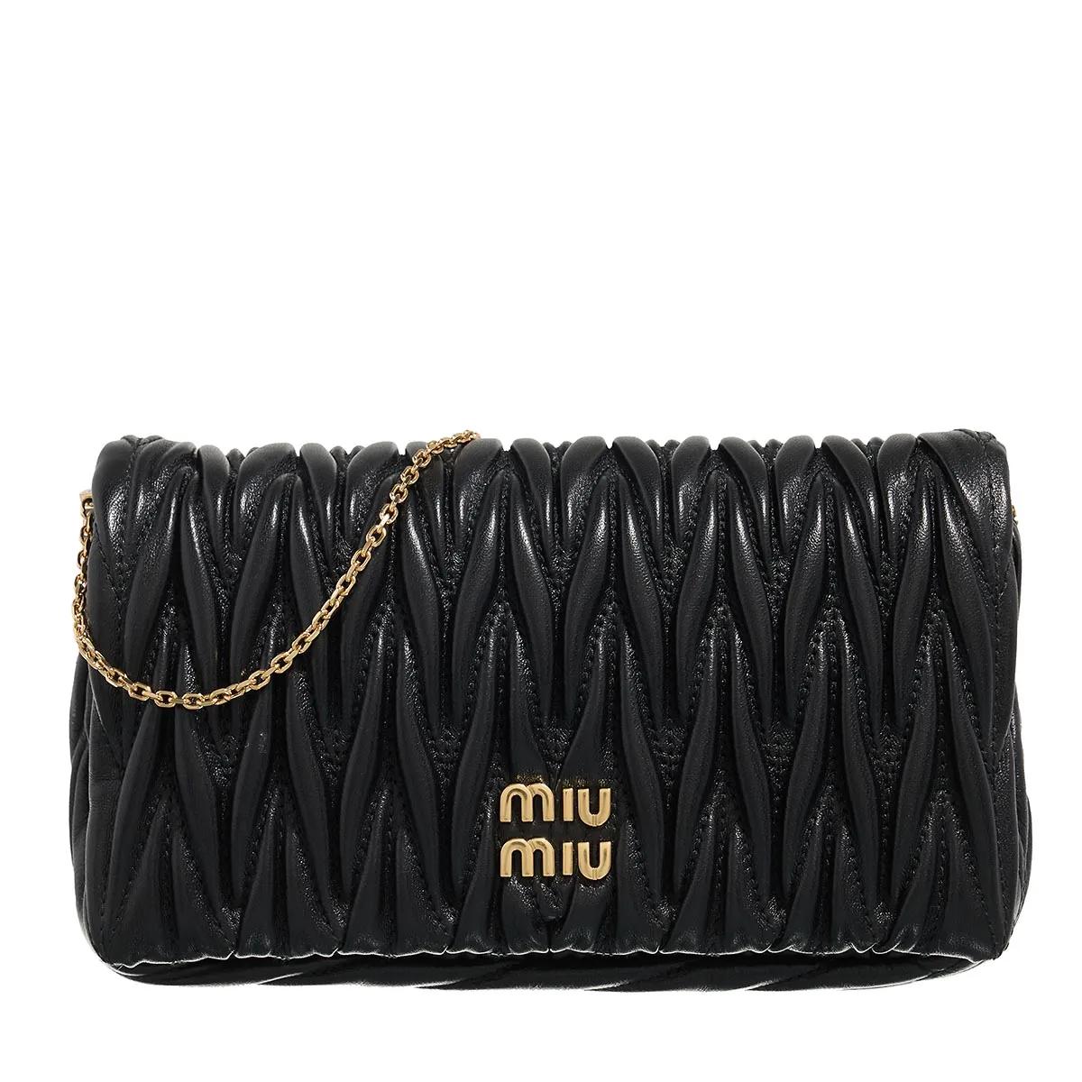 Miu Miu Schultertasche - Logo Matelasse Crossbody Bag - Gr. unisize - in Schwarz - für Damen von Miu Miu