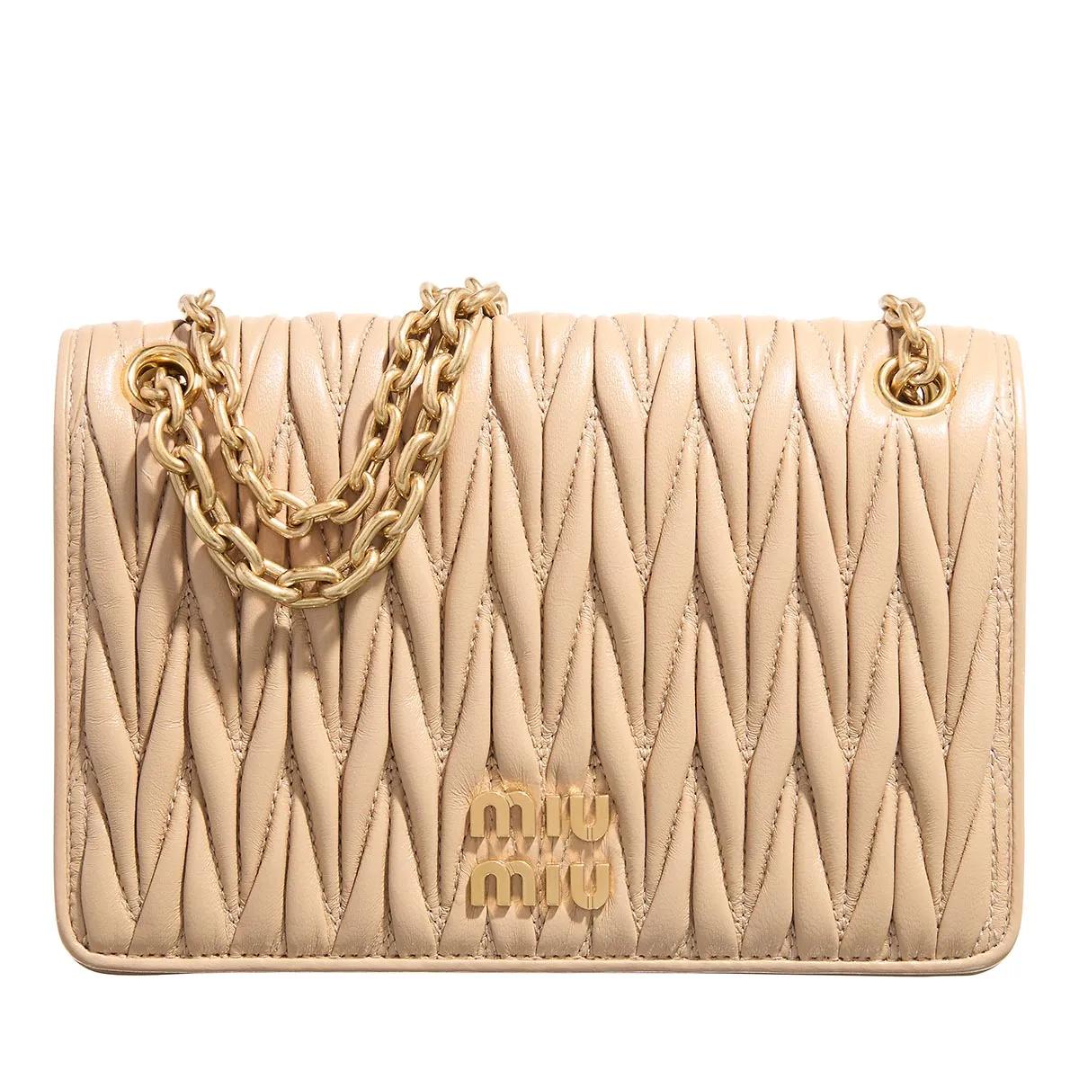 Miu Miu Schultertasche - Mini Bag In Matelassé Nappa Leather - Gr. unisize - in Beige - für Damen von Miu Miu