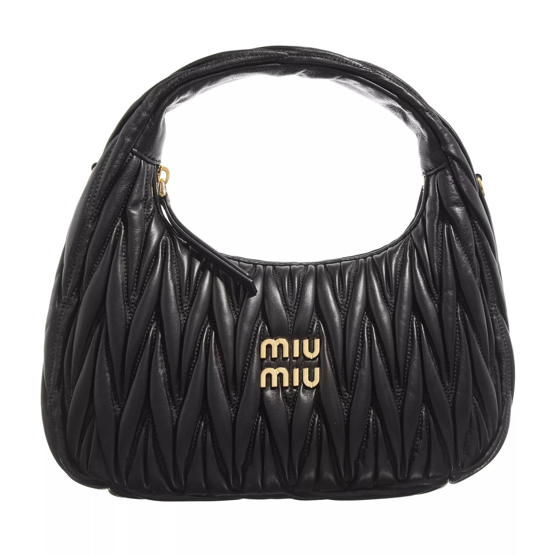 Miu Miu Schultertasche - Wander Hobo Bag - Gr. unisize - in Schwarz - für Damen von Miu Miu