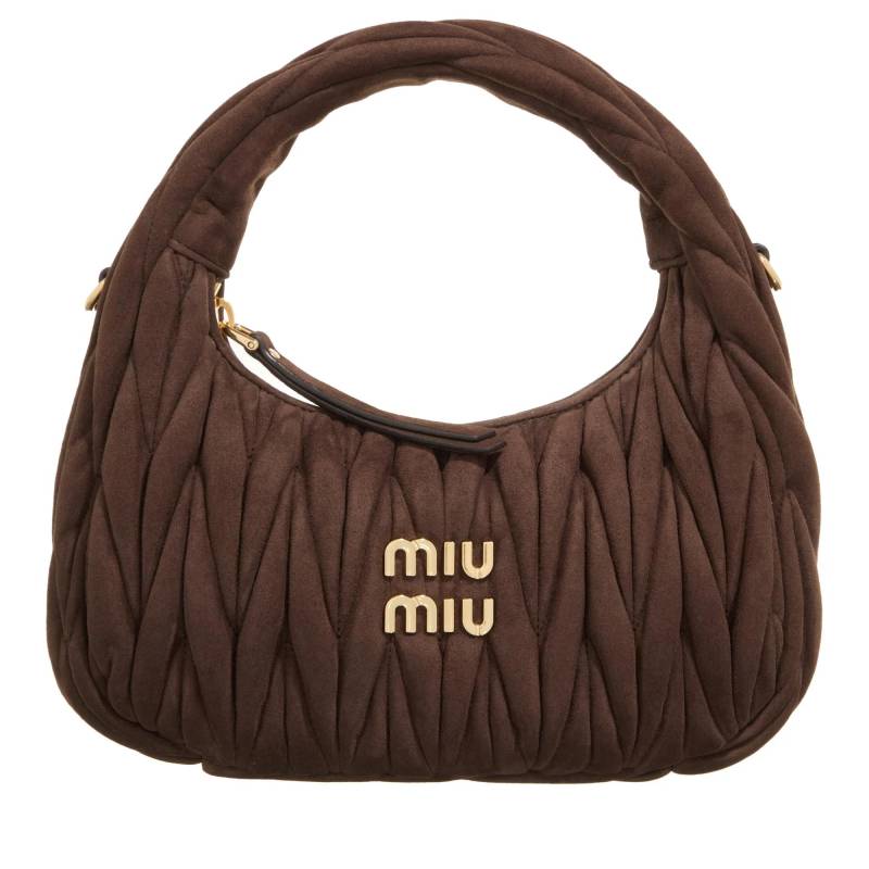 Miu Miu Schultertasche - Wander Hobo Bag Suede - Gr. unisize - in Braun - für Damen von Miu Miu