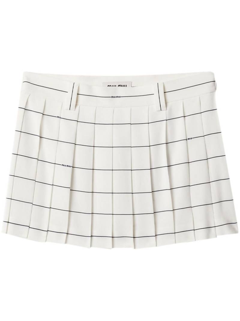 Miu Miu Striped sablé miniskirt - White von Miu Miu