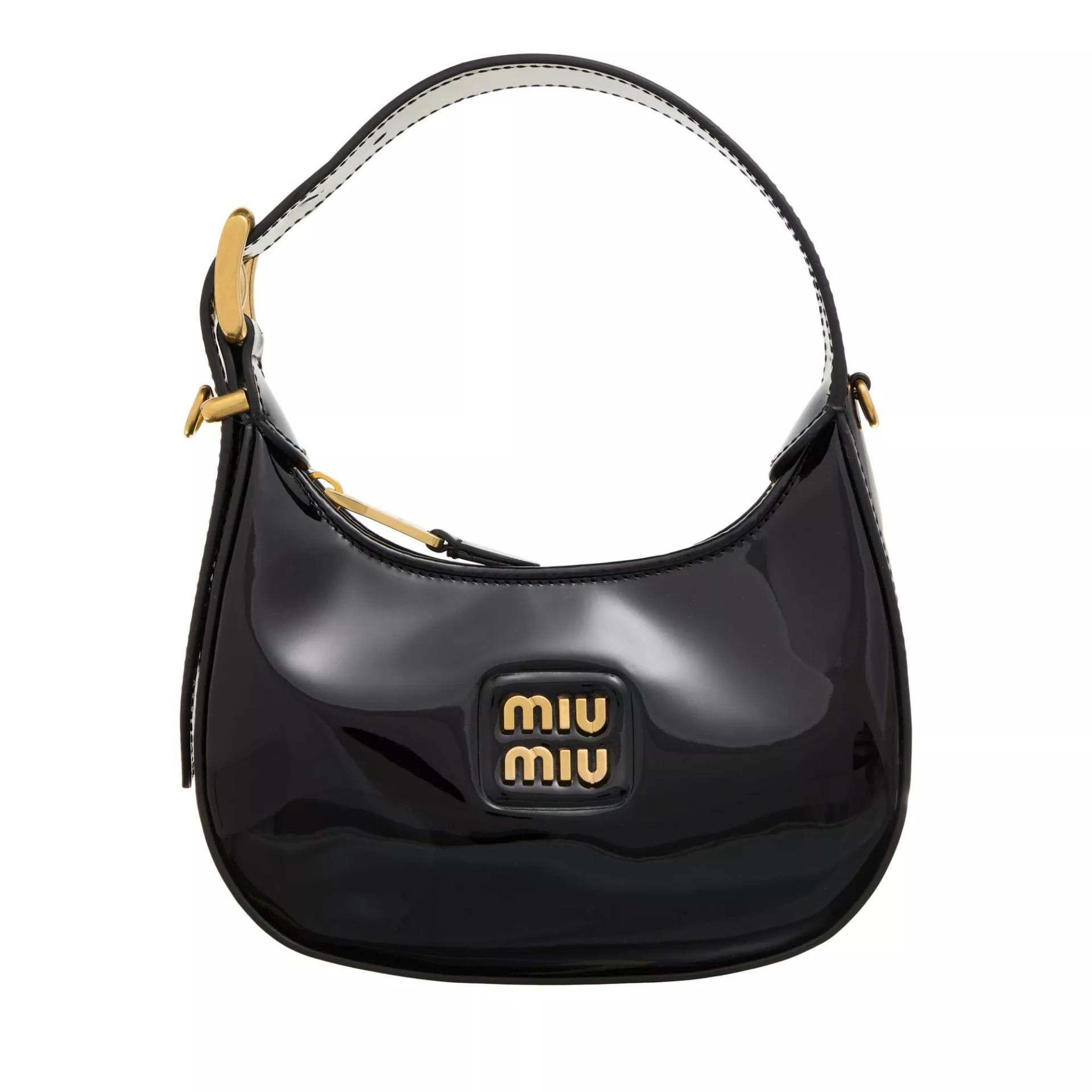 Miu Miu Umhängetasche - Leather Hobo Bag - Gr. unisize - in Schwarz - für Damen von Miu Miu