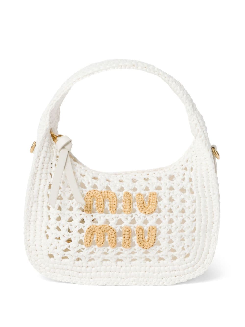 Miu Miu Wander crochet-knit shoulder bag - White von Miu Miu