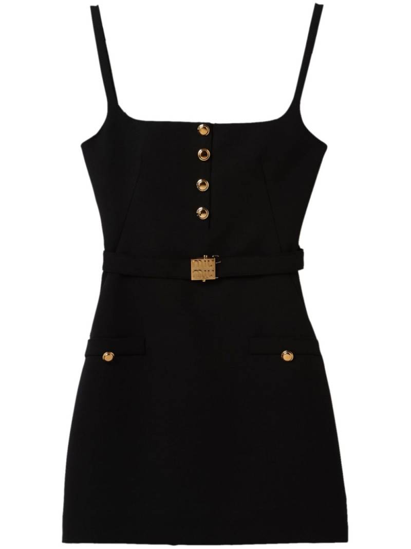 Miu Miu belted wool minidress - Black von Miu Miu