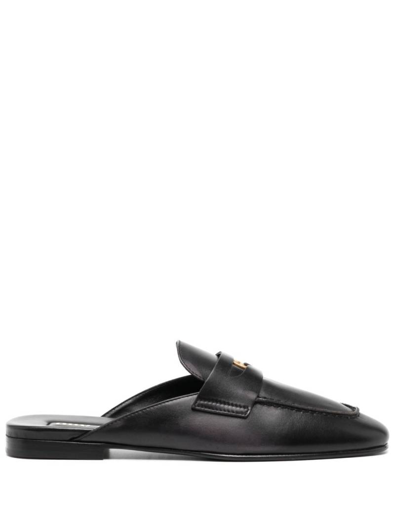 Miu Miu bleached leather loafers - Black von Miu Miu