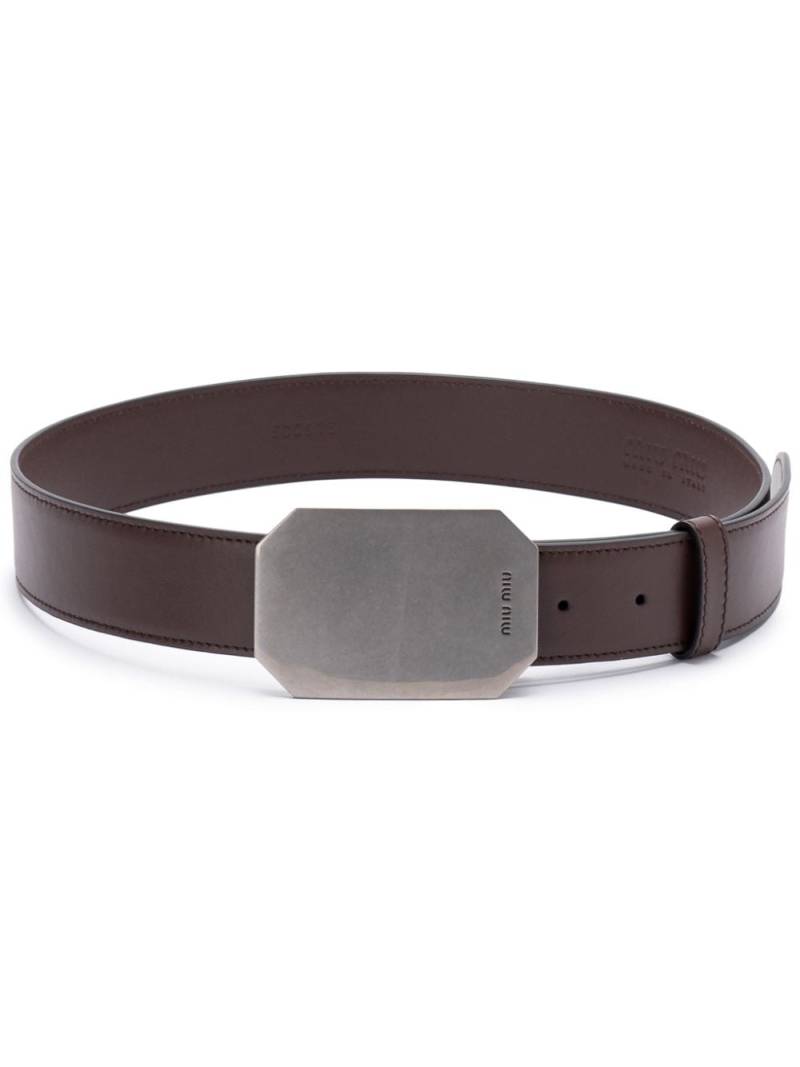 Miu Miu buckle-fastening leather belt - Brown von Miu Miu